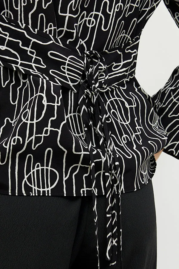 Alyssa Jacket - Washable Silk :: Symphony Print