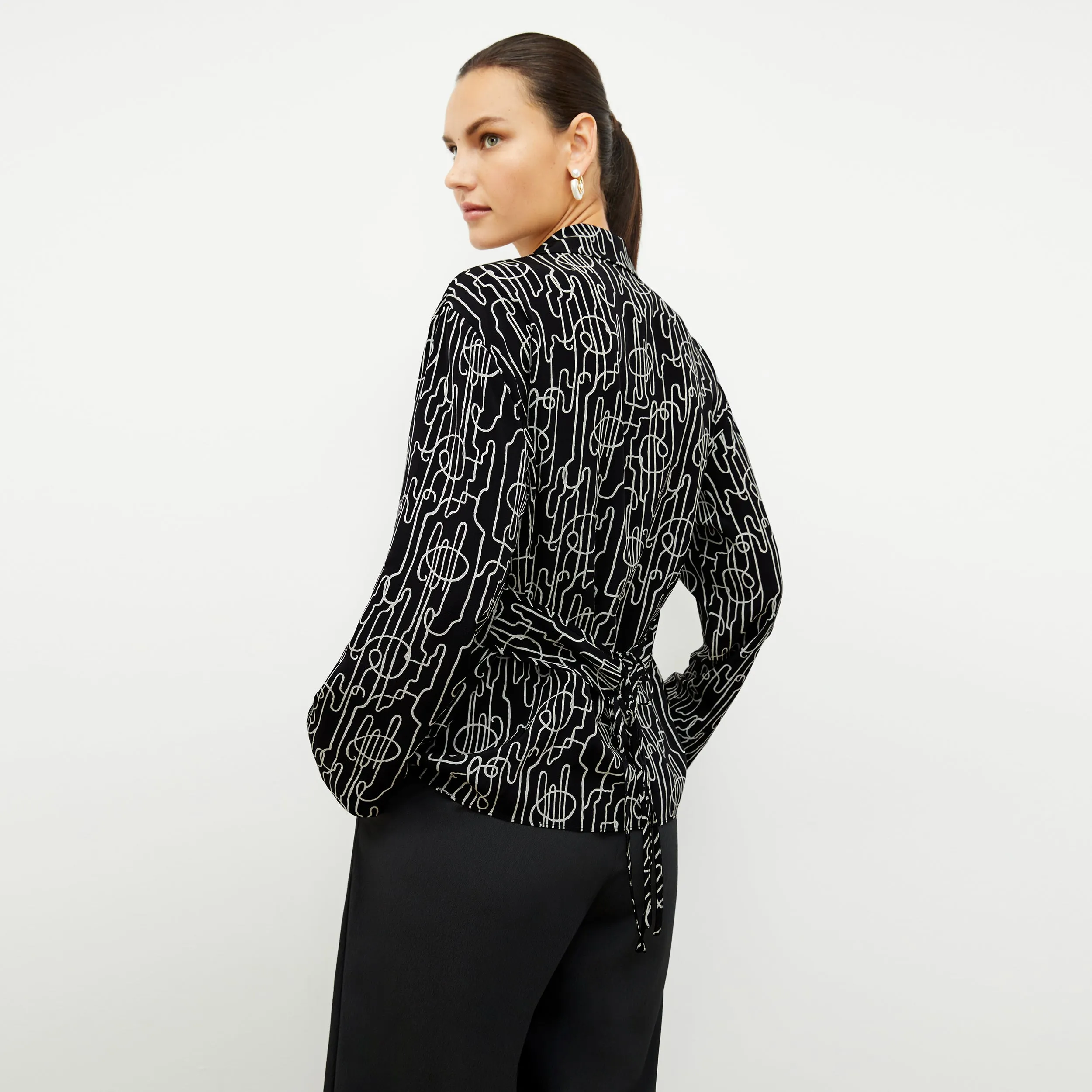 Alyssa Jacket - Washable Silk :: Symphony Print