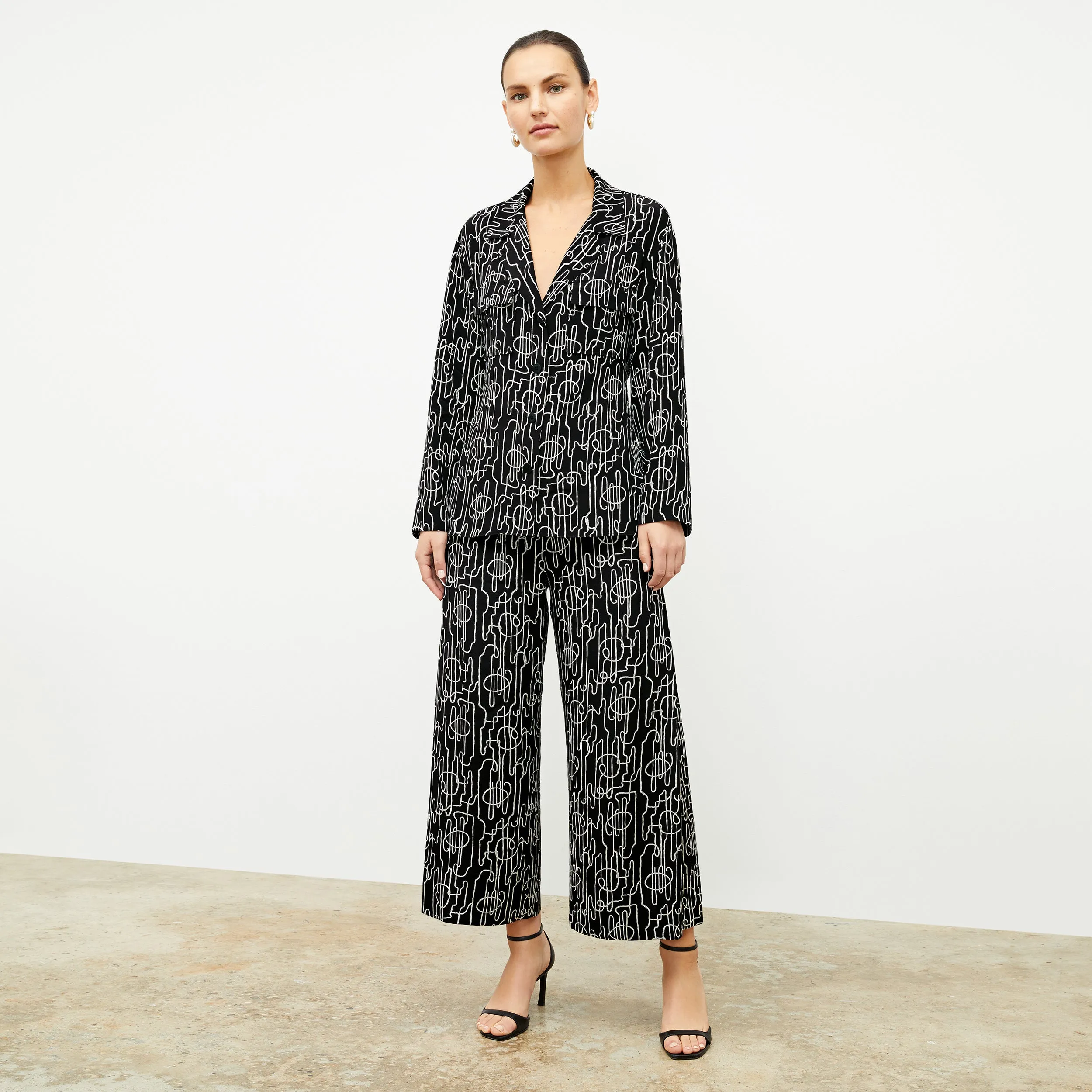 Alyssa Jacket - Washable Silk :: Symphony Print