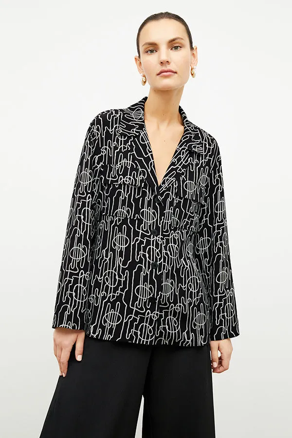 Alyssa Jacket - Washable Silk :: Symphony Print