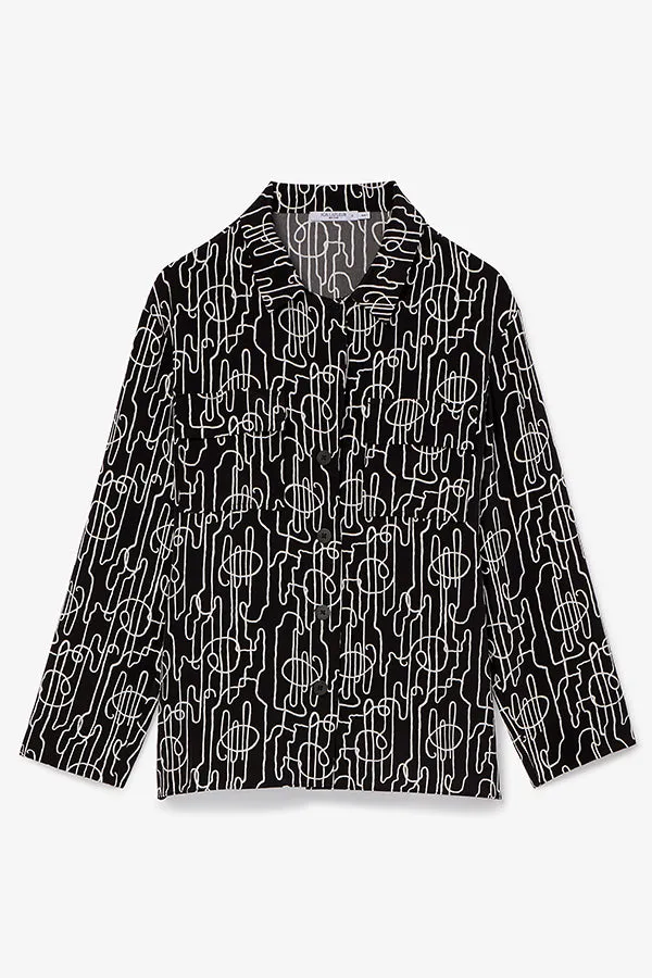 Alyssa Jacket - Washable Silk :: Symphony Print