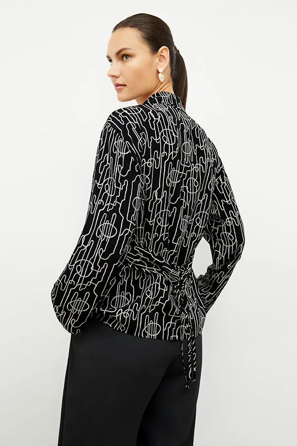 Alyssa Jacket - Washable Silk :: Symphony Print