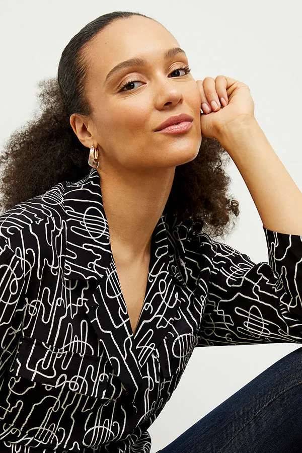 Alyssa Jacket - Washable Silk :: Symphony Print