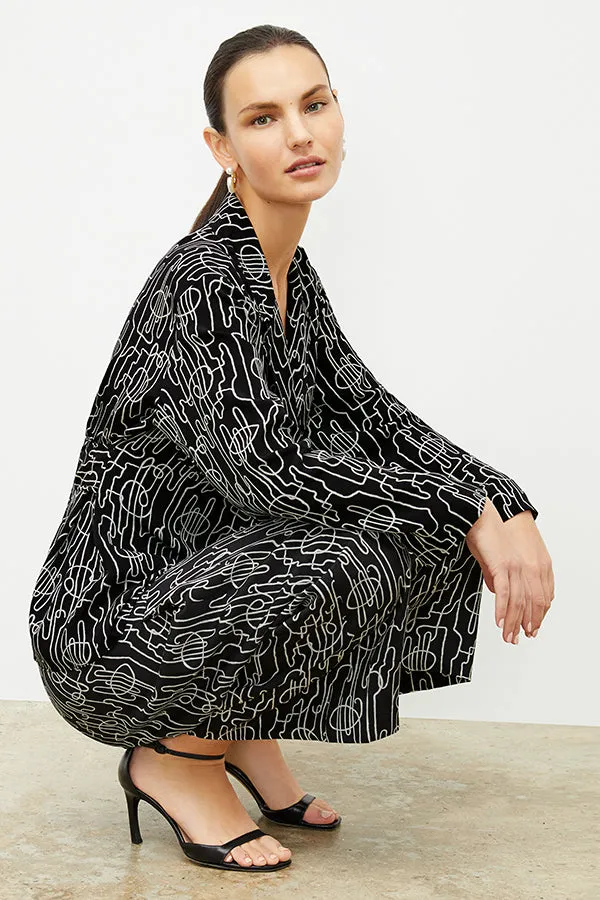 Alyssa Jacket - Washable Silk :: Symphony Print