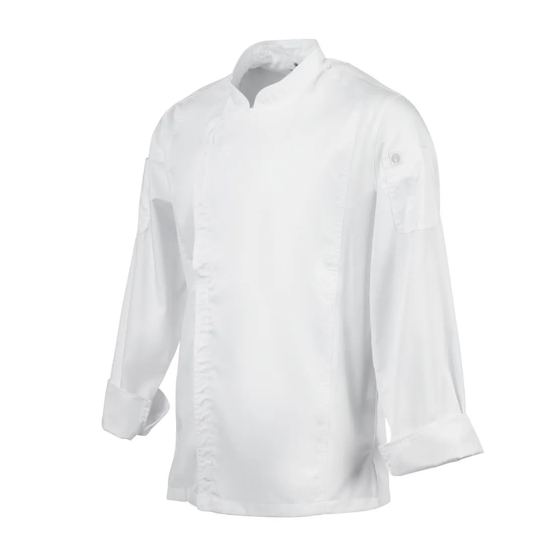 BB264-M Chef Works Unisex Hartford Lightweight Chef Jacket White Size M