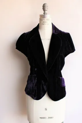 BCBG Max Azria womens purple velvet jacket, size Medium,