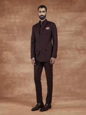BORDEAUX BANDHGALA SUIT