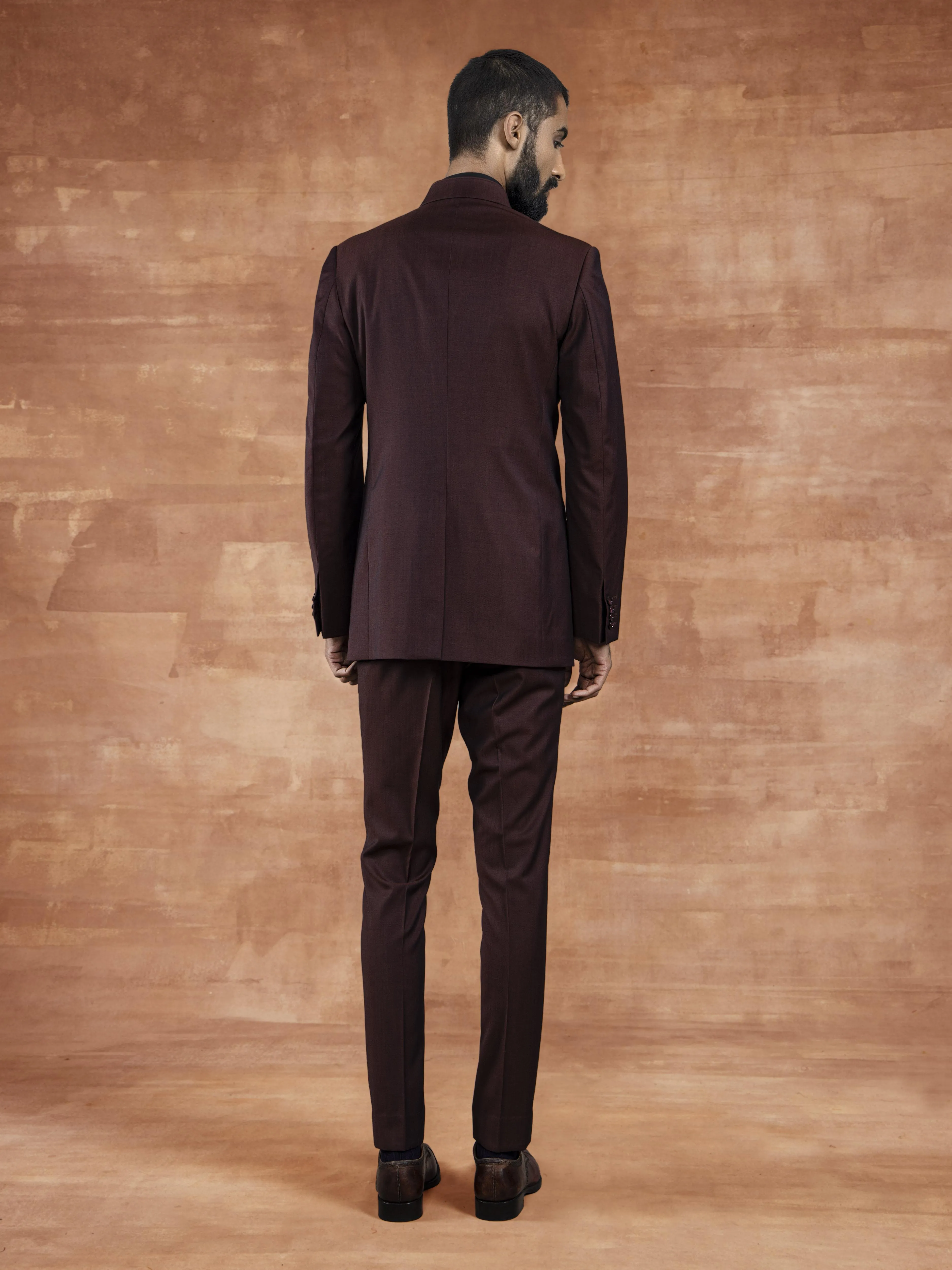 BORDEAUX BANDHGALA SUIT