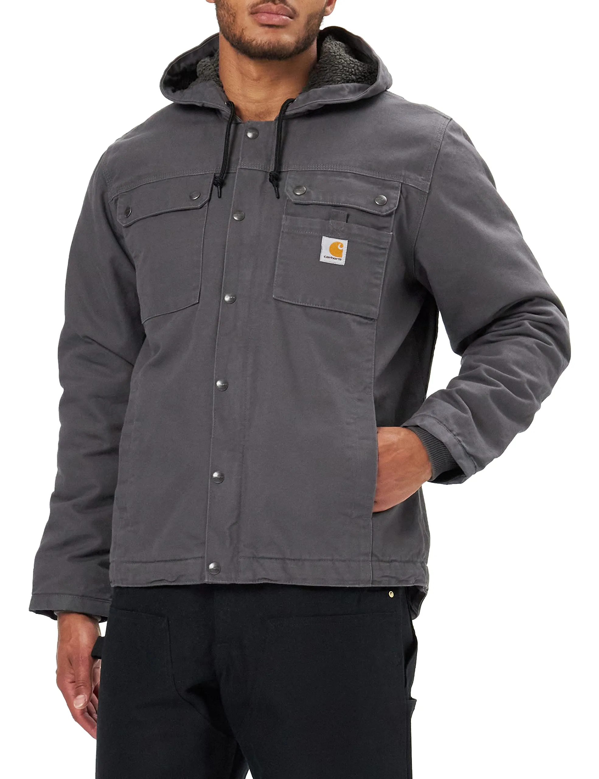 Carhartt Men's Relaxed Fit Washed Duck Sherpa-Lined Utility Jacket