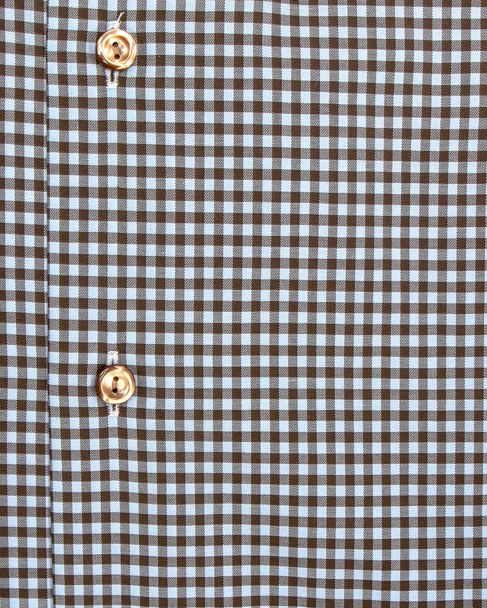 Chocolate and Sky Blue Gingham Dress Shirt