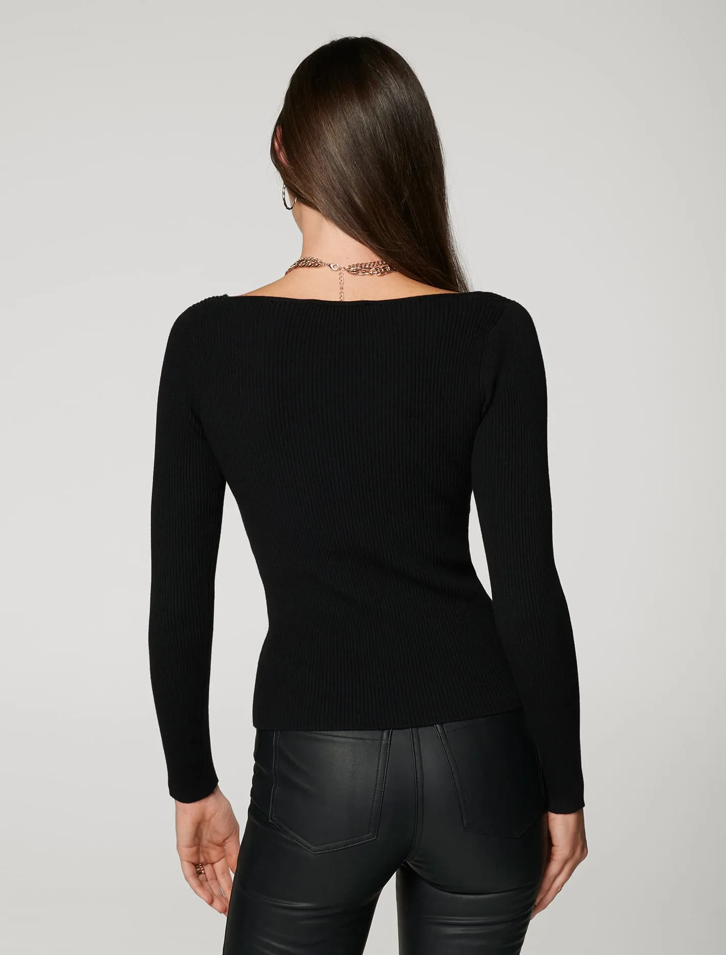 Clover Sweetheart Neck Knit Top