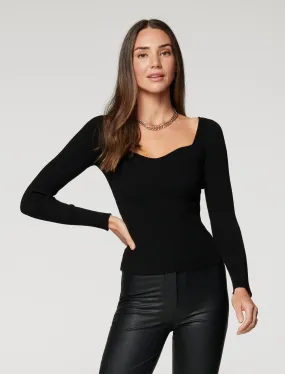 Clover Sweetheart Neck Knit Top
