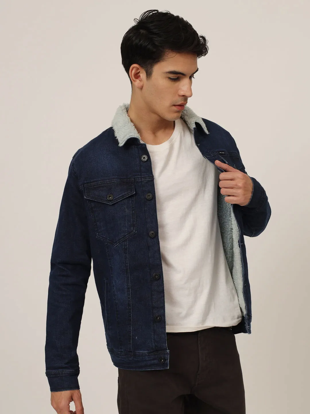 Dark blue Raw wash denim jacket