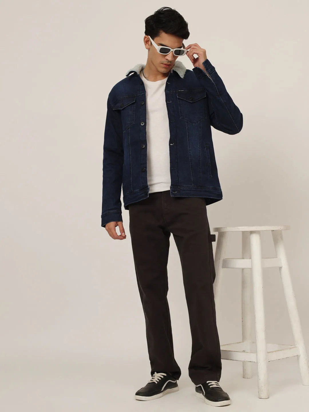 Dark blue Raw wash denim jacket