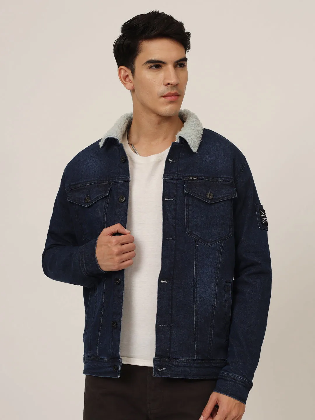 Dark blue Raw wash denim jacket