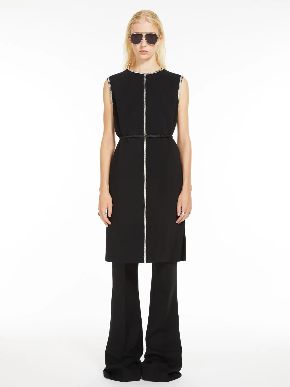 EARRY2 KNITTED DRESS/TUNIC W RHINESTONES DETAIL