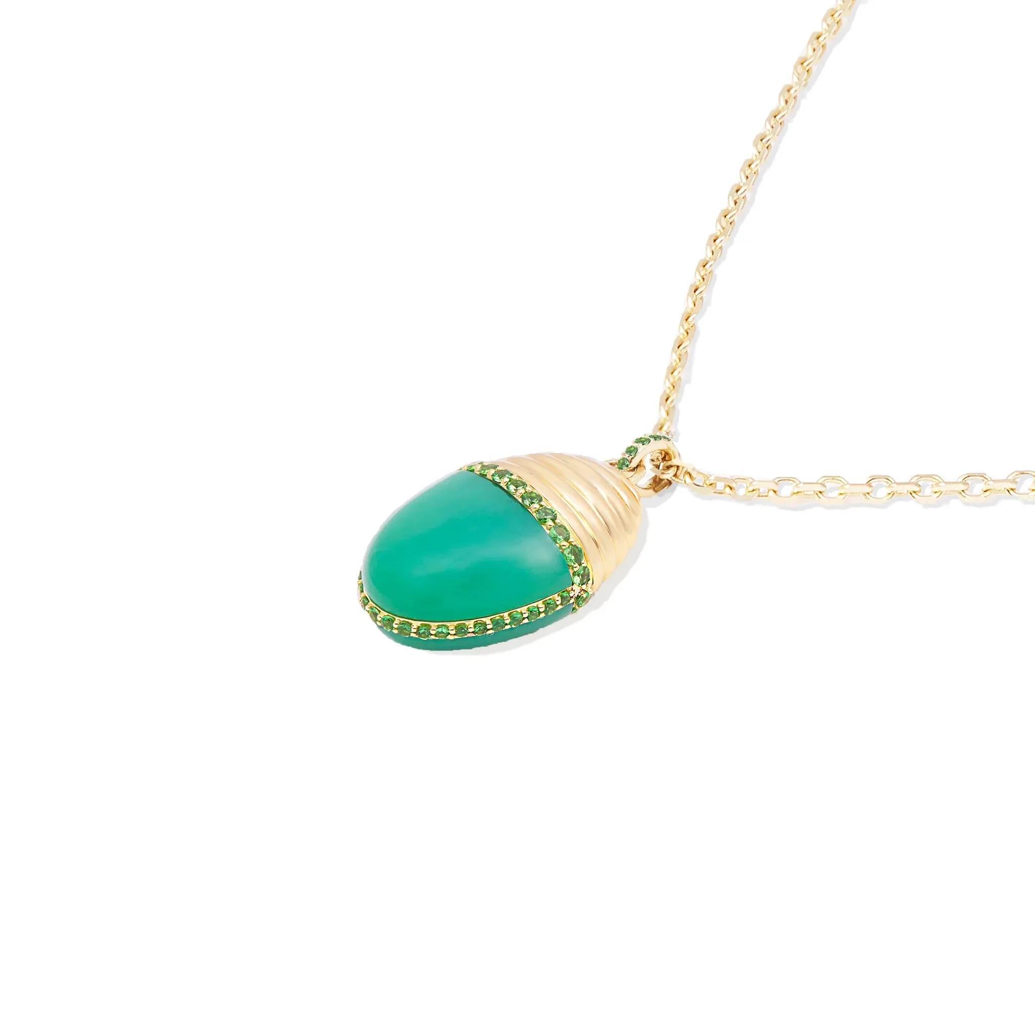 Found Large Cap Gemstone Pendant Necklace