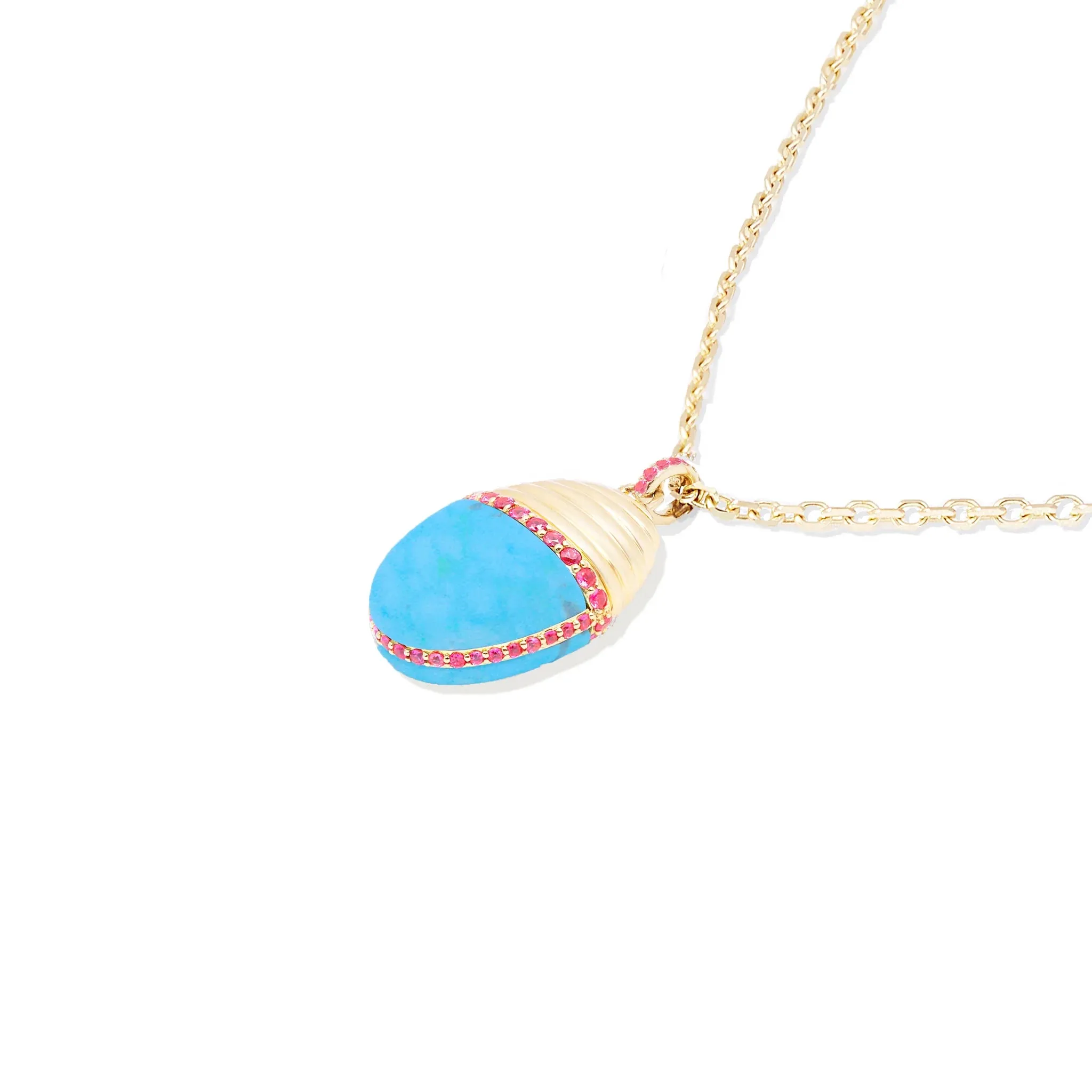 Found Large Cap Gemstone Pendant Necklace