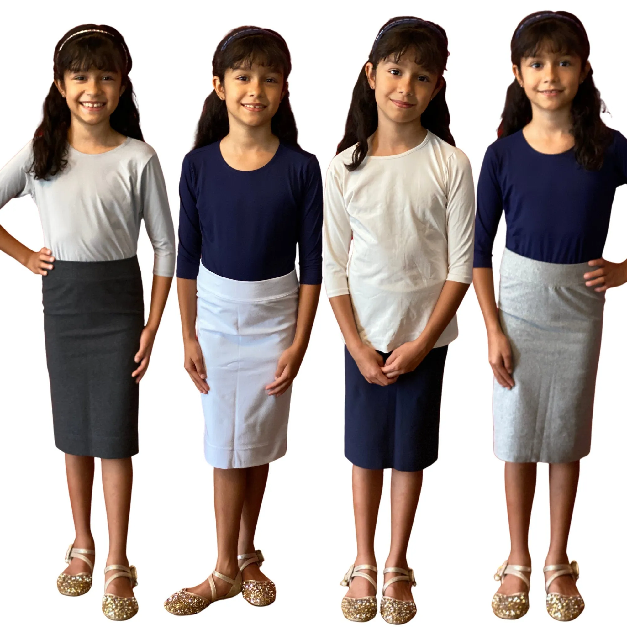 Girl Navy Blue Thick Skirt / Modest Skirt Knee Length Skirt / Tznius clothes/ Skirt for School Uniform Skirt / School Approved Uniform Skirt
