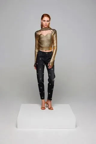 Gold knit top