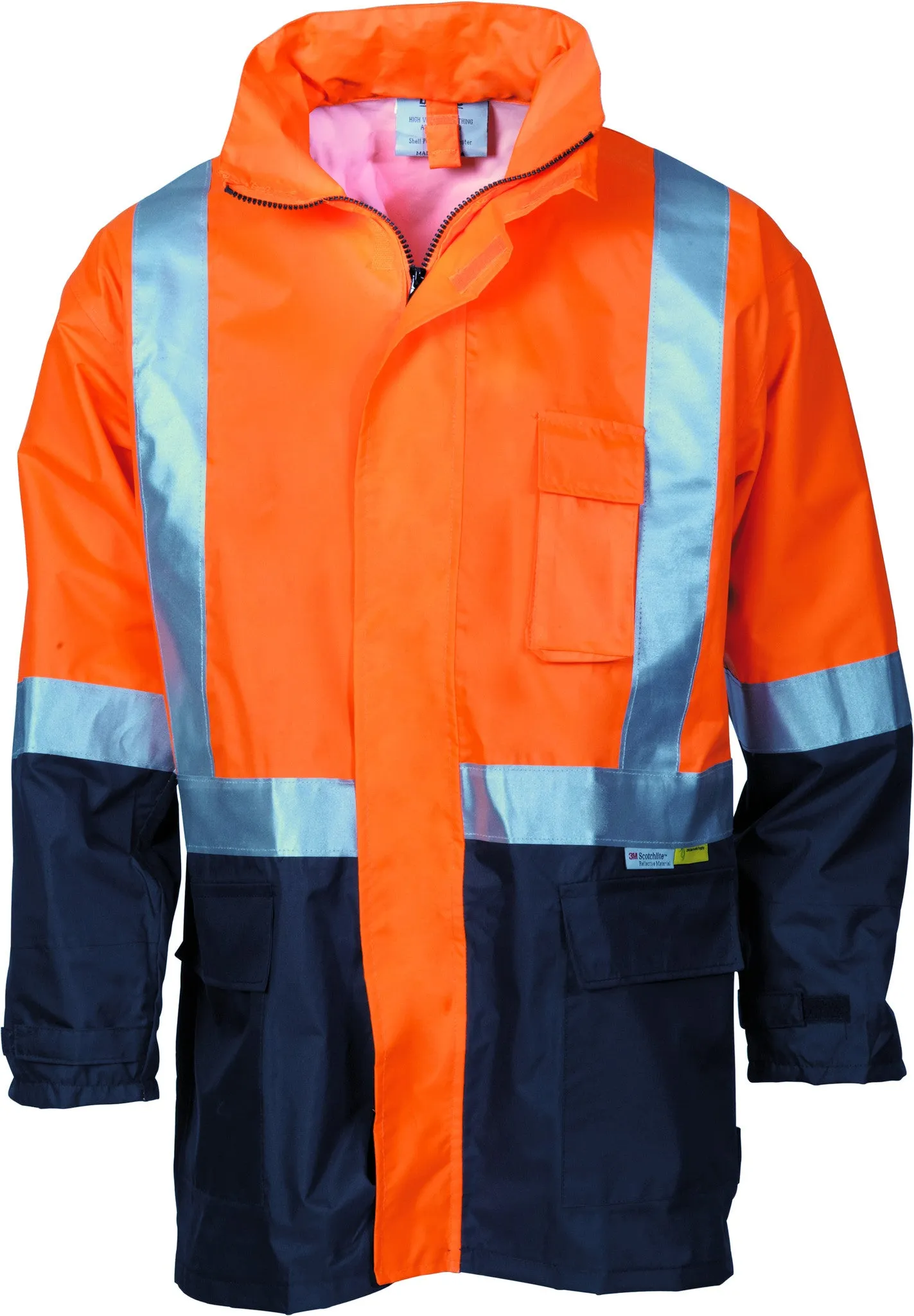 HiVis Two Tone Lightweight Rain Jacket With Reflective Tape