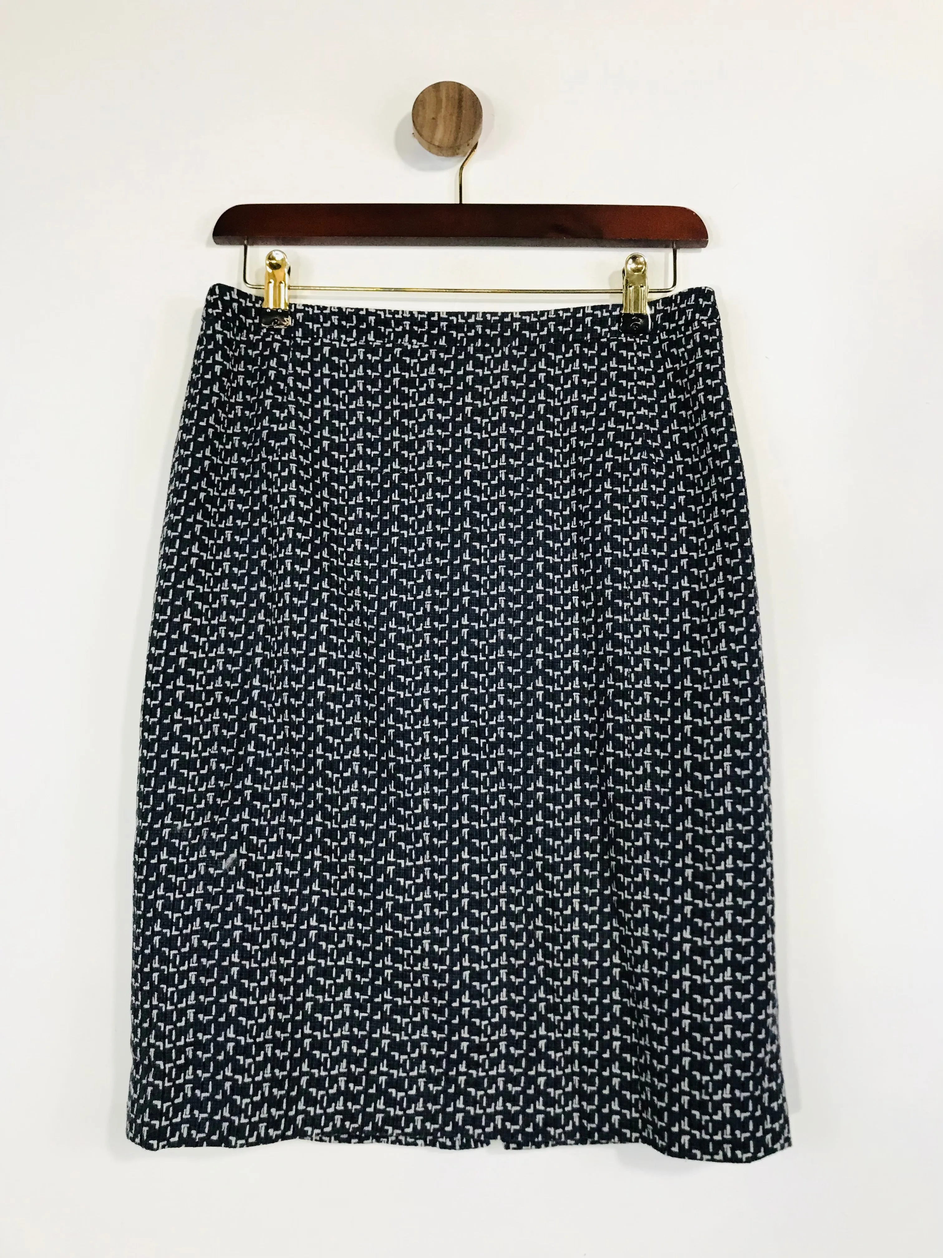 Jigsaw Women's Printed High Waisted Pencil Skirt | UK8 | Blue