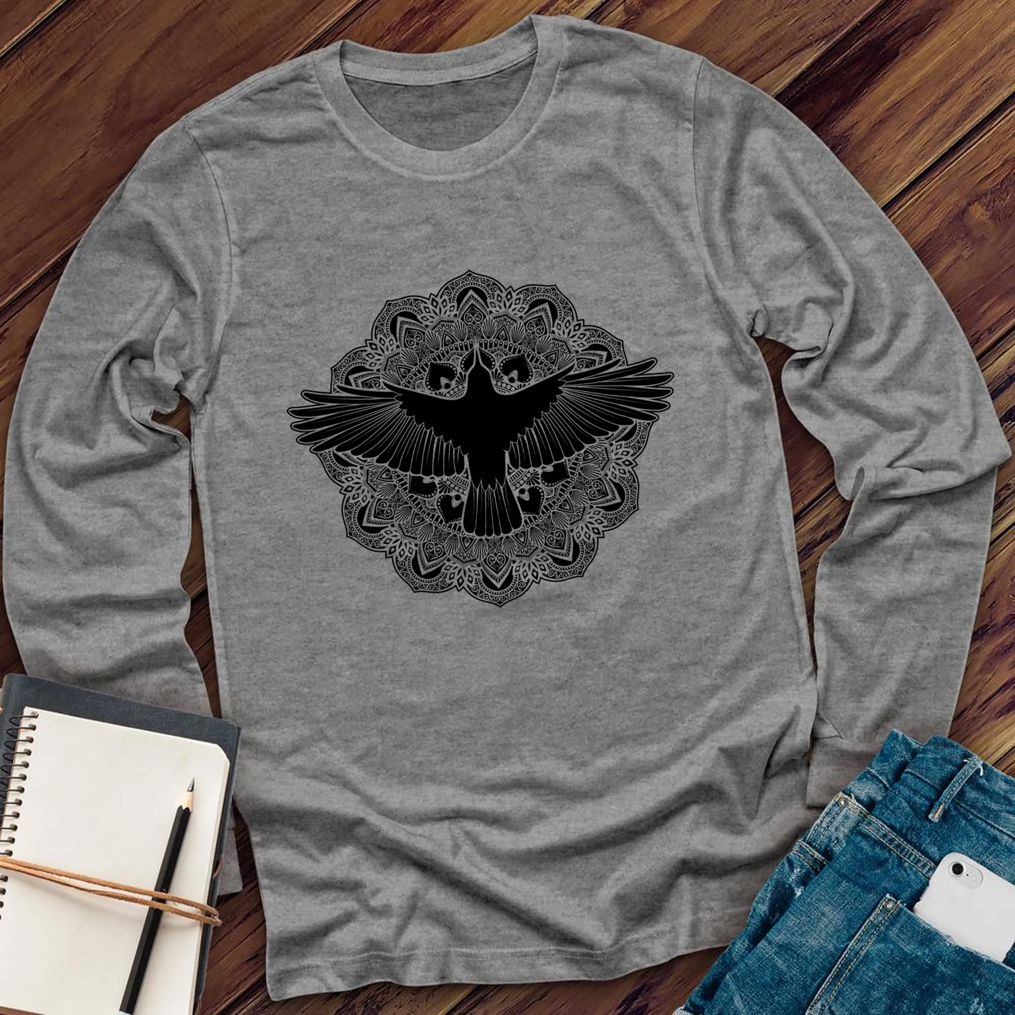 Mandala Raven Long Sleeve