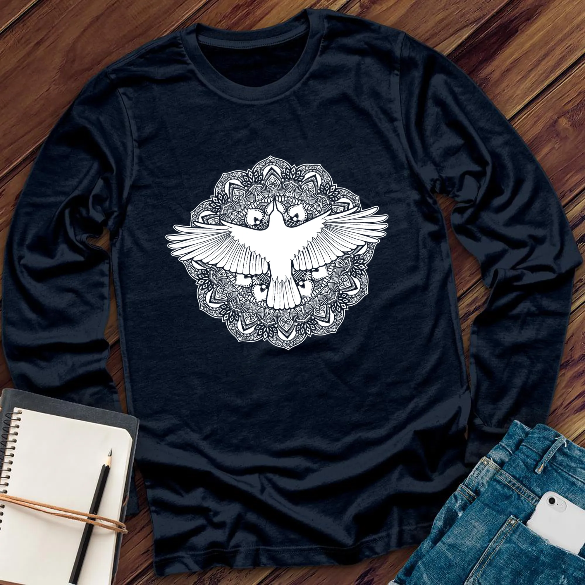 Mandala Raven Long Sleeve