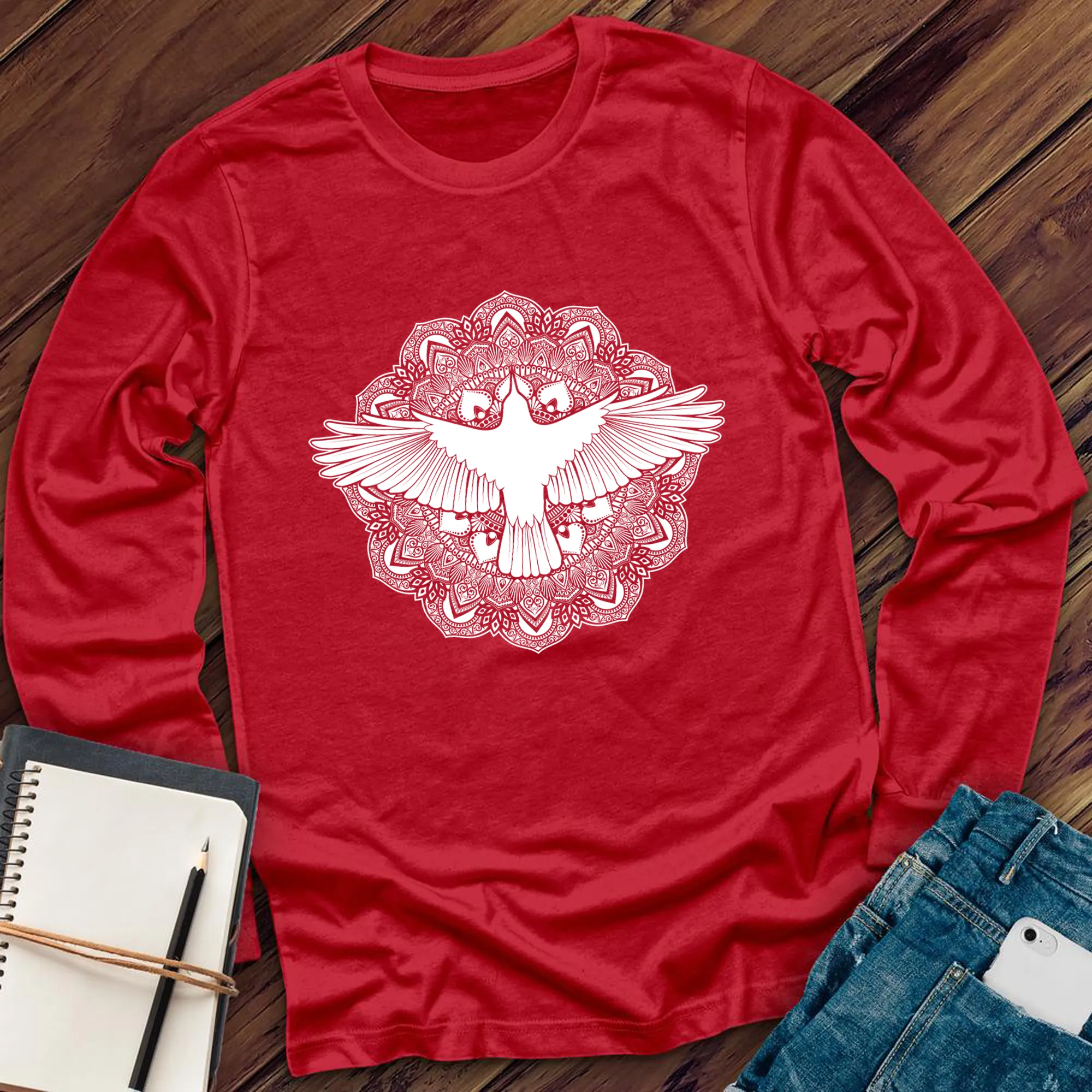 Mandala Raven Long Sleeve