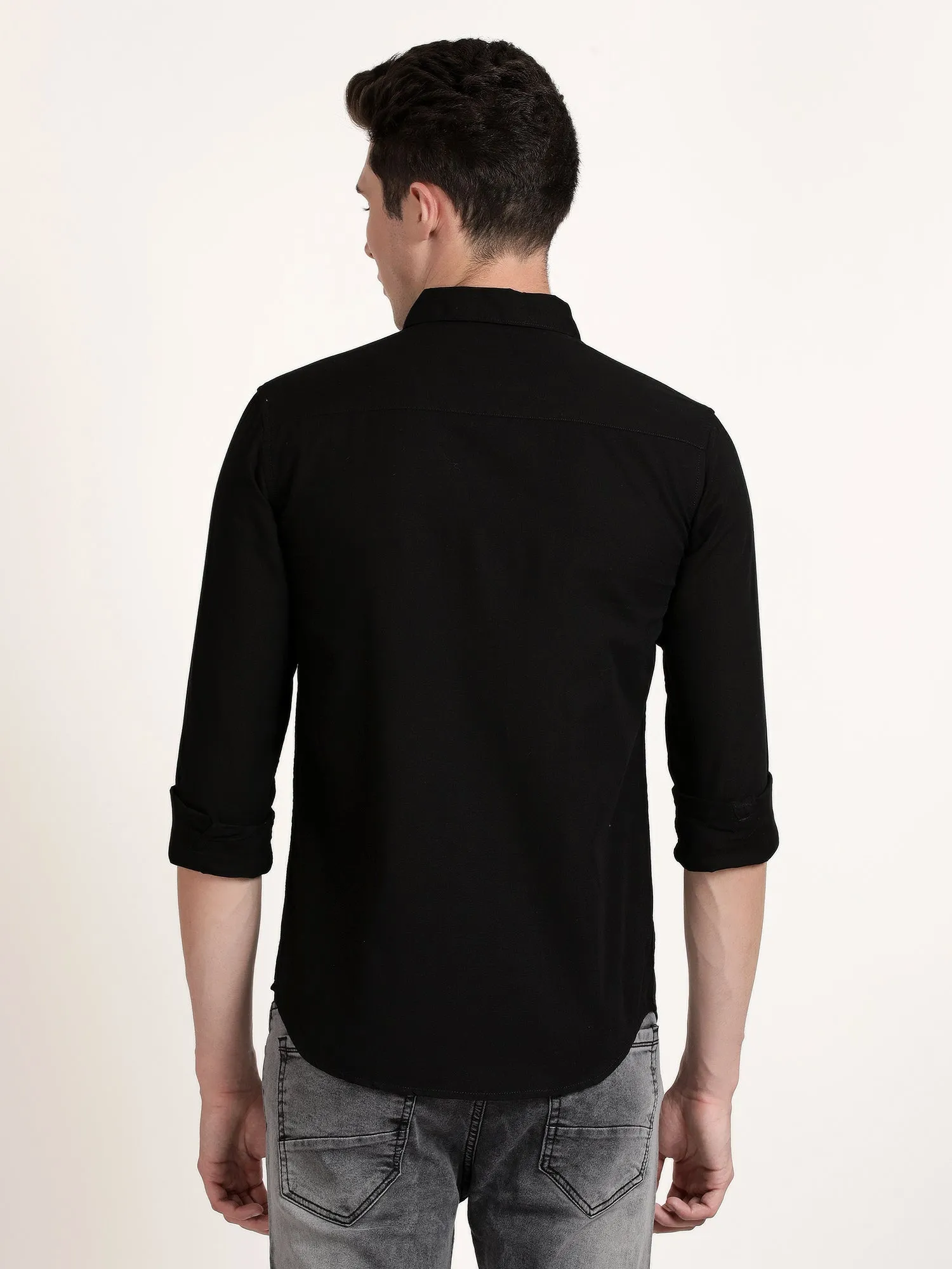 Men Black Solid Formal Shirt (GBRJ6025)