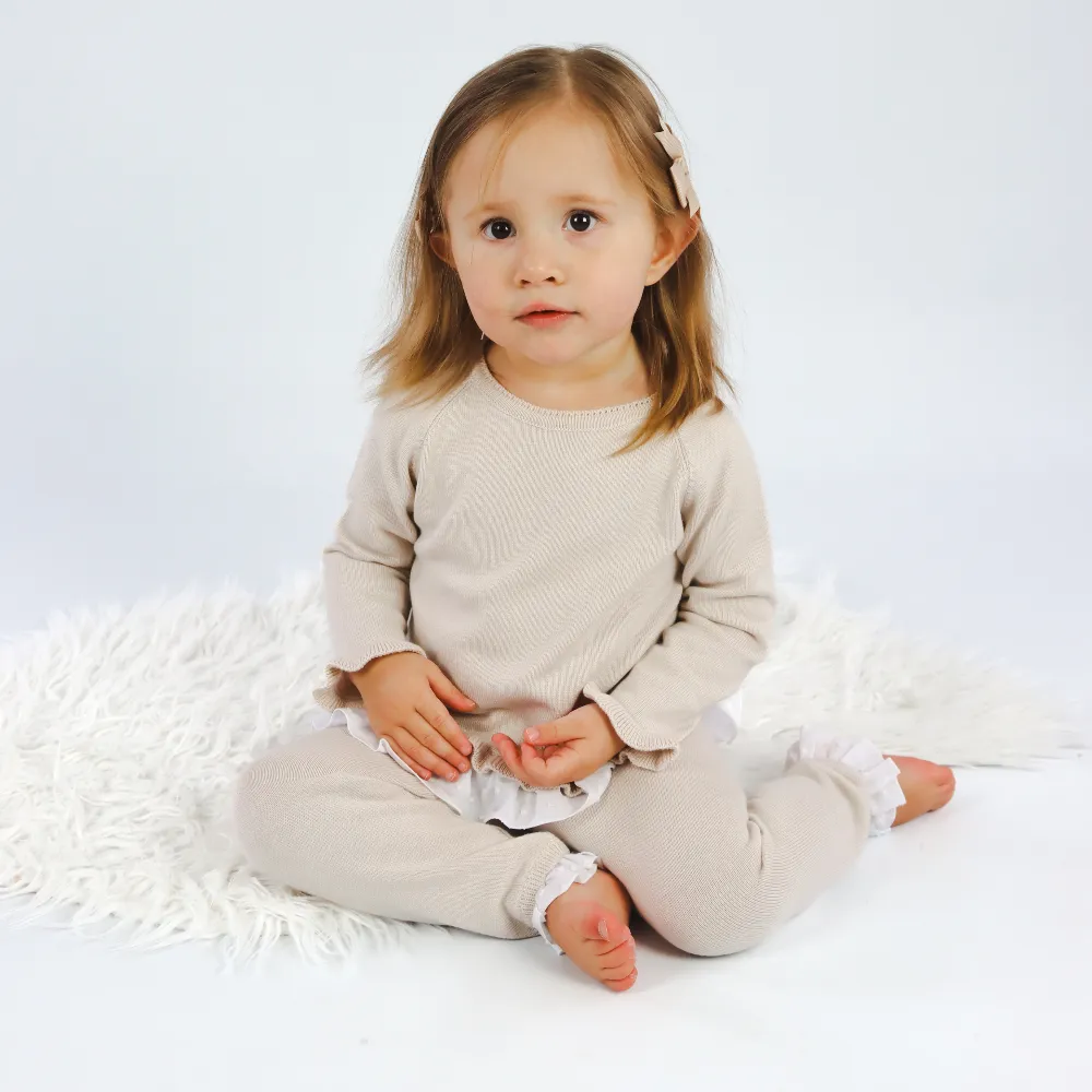 New In Artesania Granlei Sand & White Bow Tracksuit