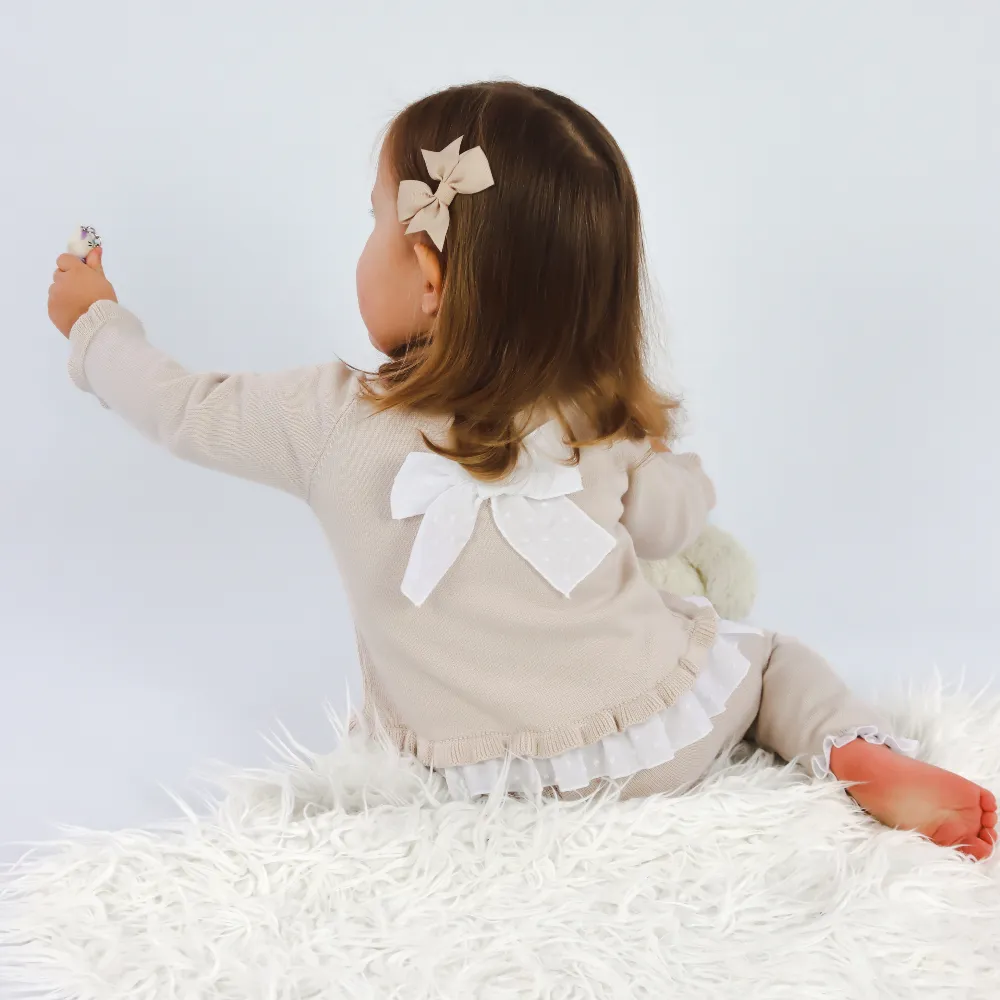 New In Artesania Granlei Sand & White Bow Tracksuit