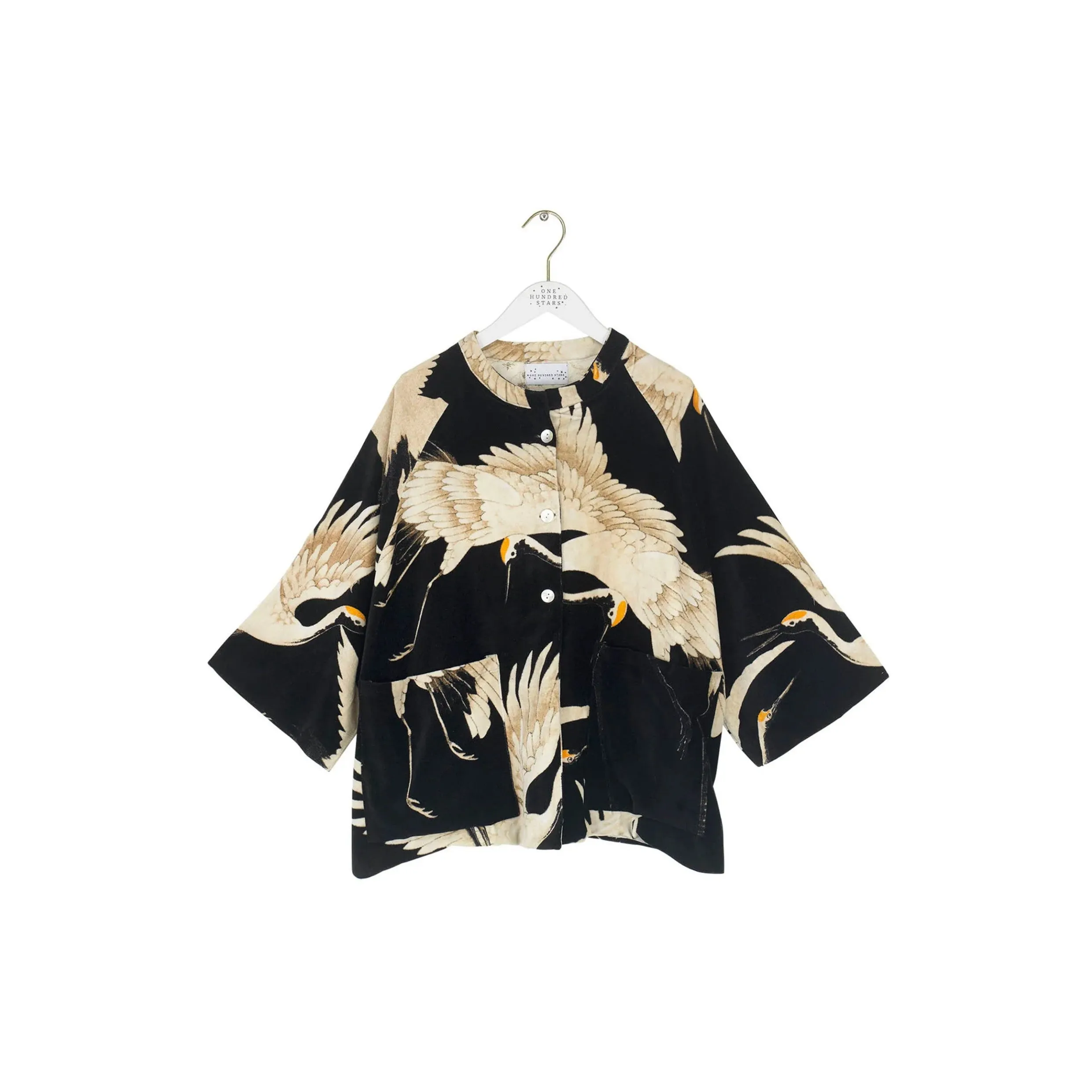 One Hundred Stars Stork Black Velvet Jacket