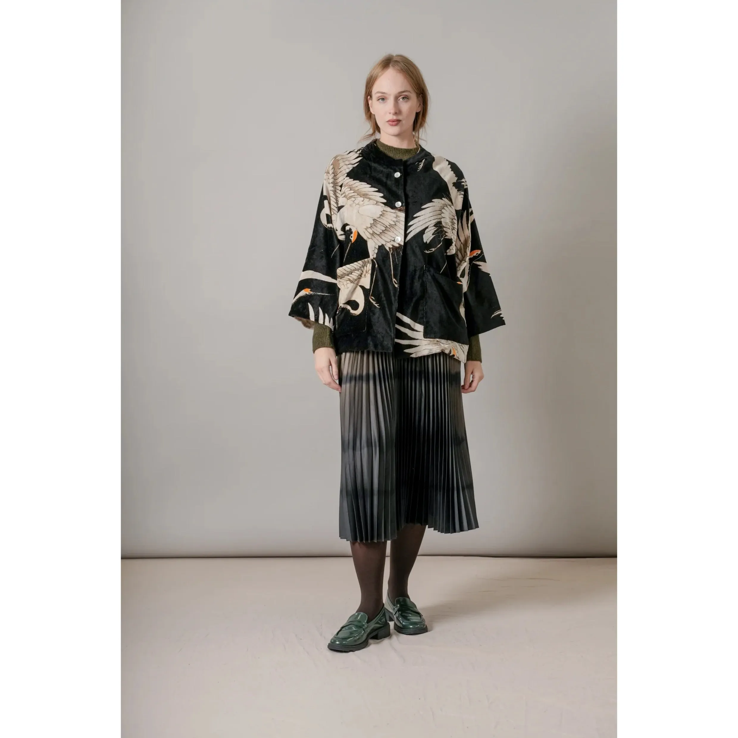 One Hundred Stars Stork Black Velvet Jacket