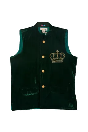 Organic green velvet jacket