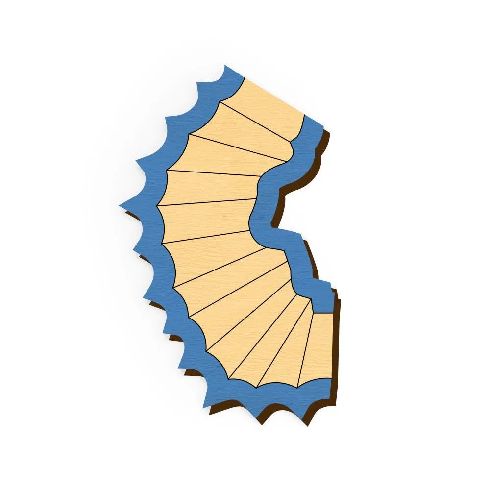 Pencil Peel Hand Painted Wooden Pin