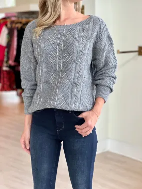 Ra237008 Ramy Brook Embellished Cable Knit Sweater