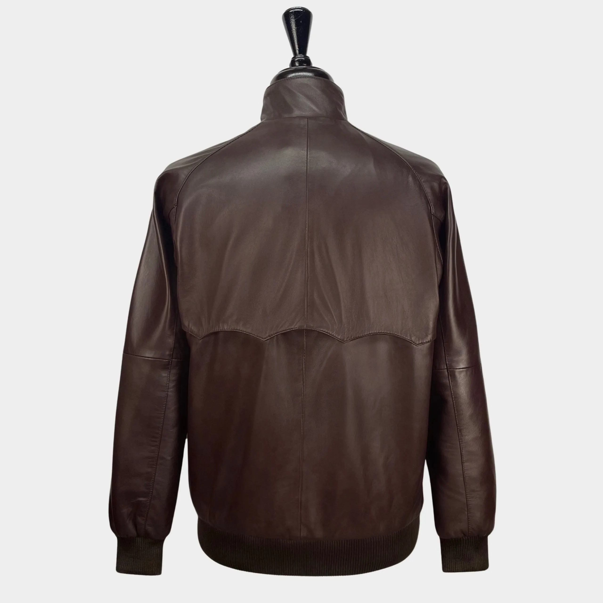 Real Hoxton Brown Leather Harrington