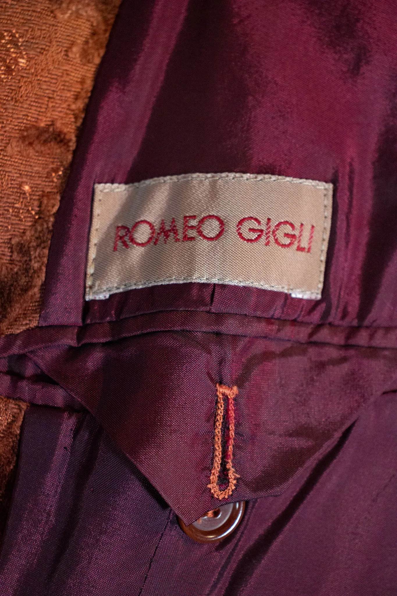 Romeo Gigli  Cut Velvet Venetian  Nehru Jacket