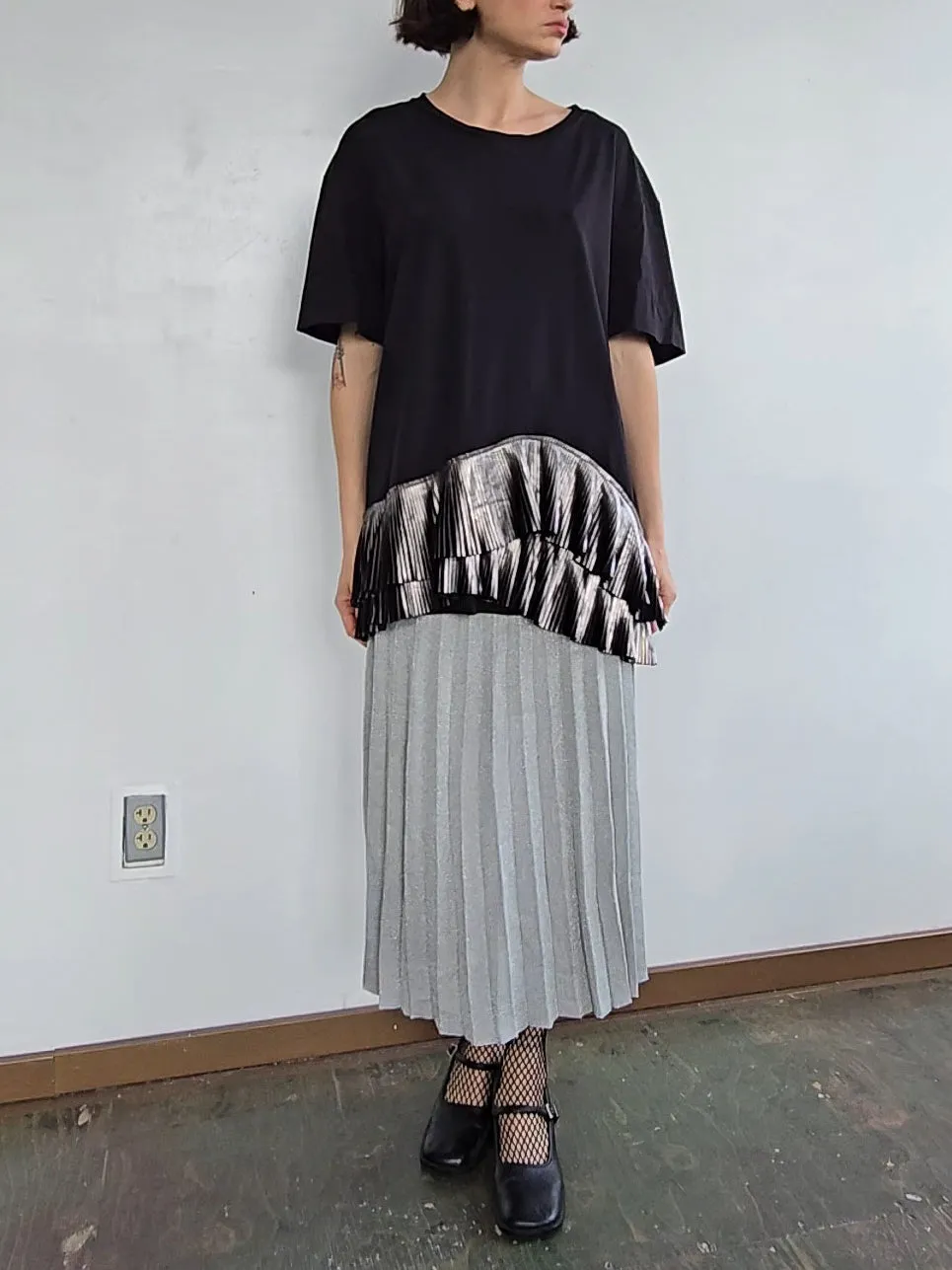 Silver Shimmer Knit Skirt