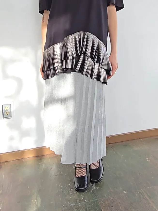 Silver Shimmer Knit Skirt