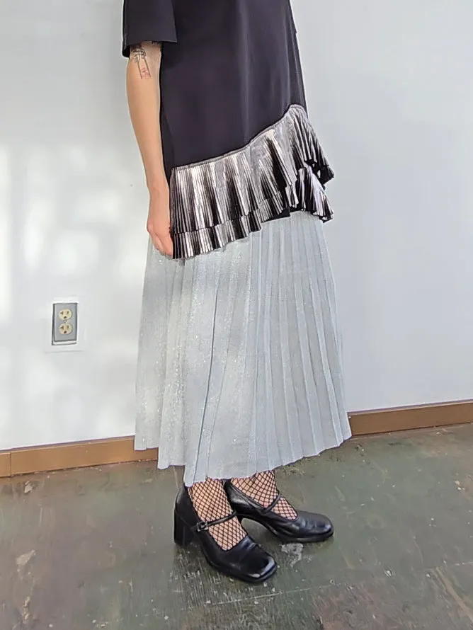 Silver Shimmer Knit Skirt