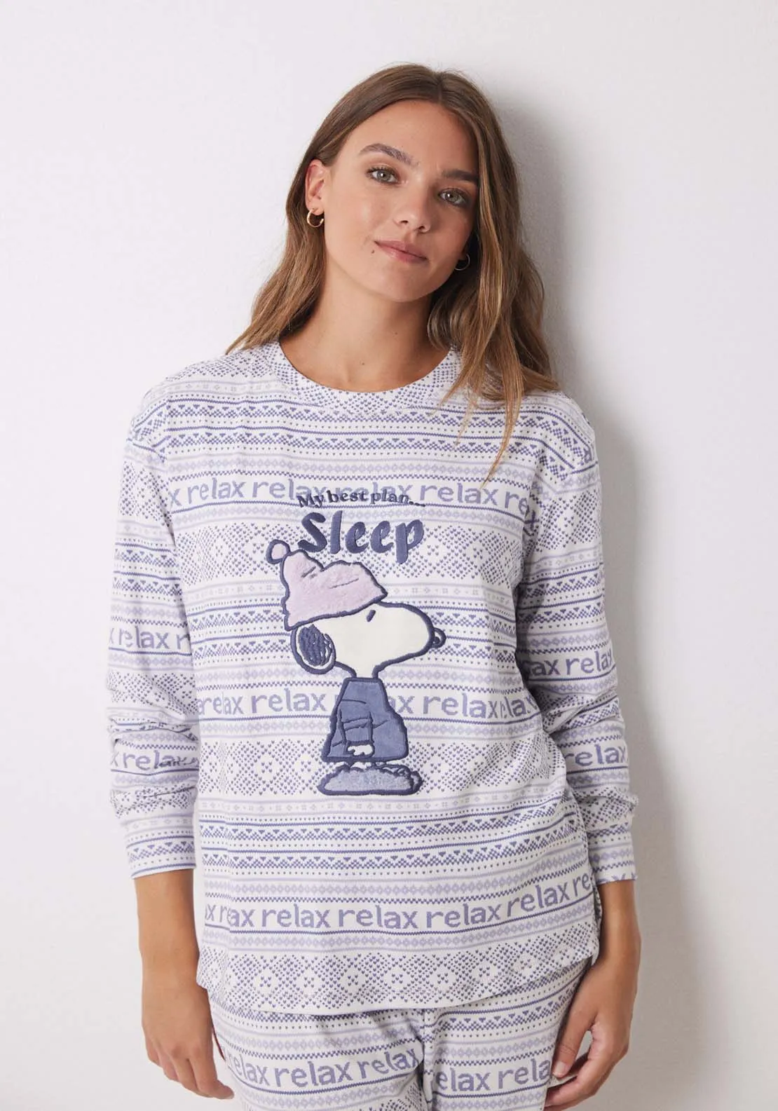 Super soft Snoopy long pyjamas - White