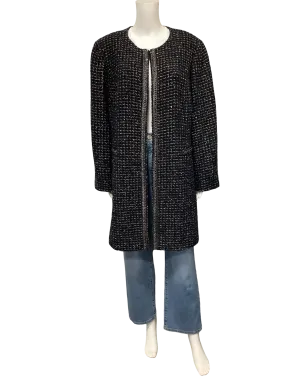 Tahari Jacket Midi Length Black/Gold Size: 16W