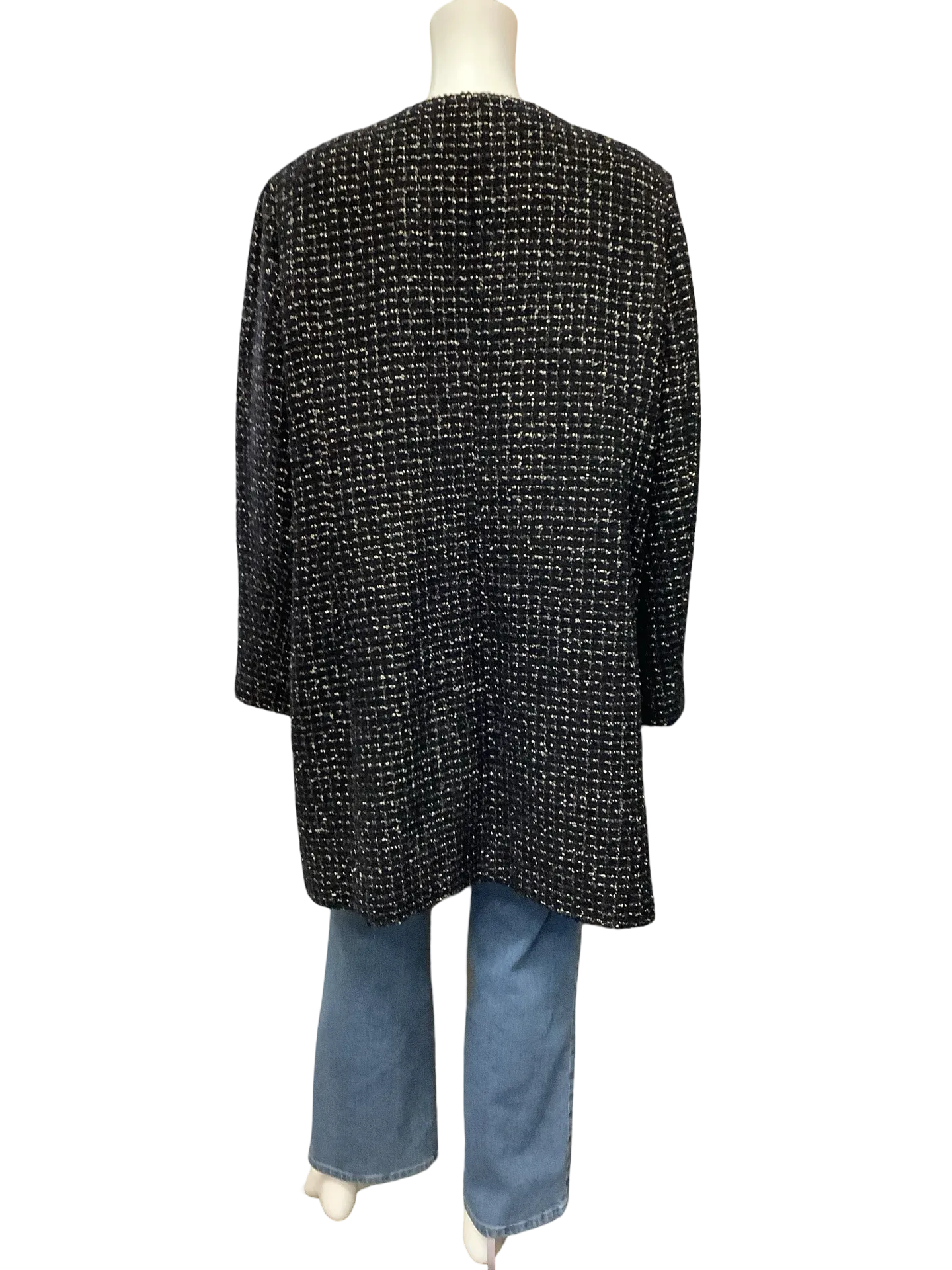 Tahari Jacket Midi Length Black/Gold Size: 16W