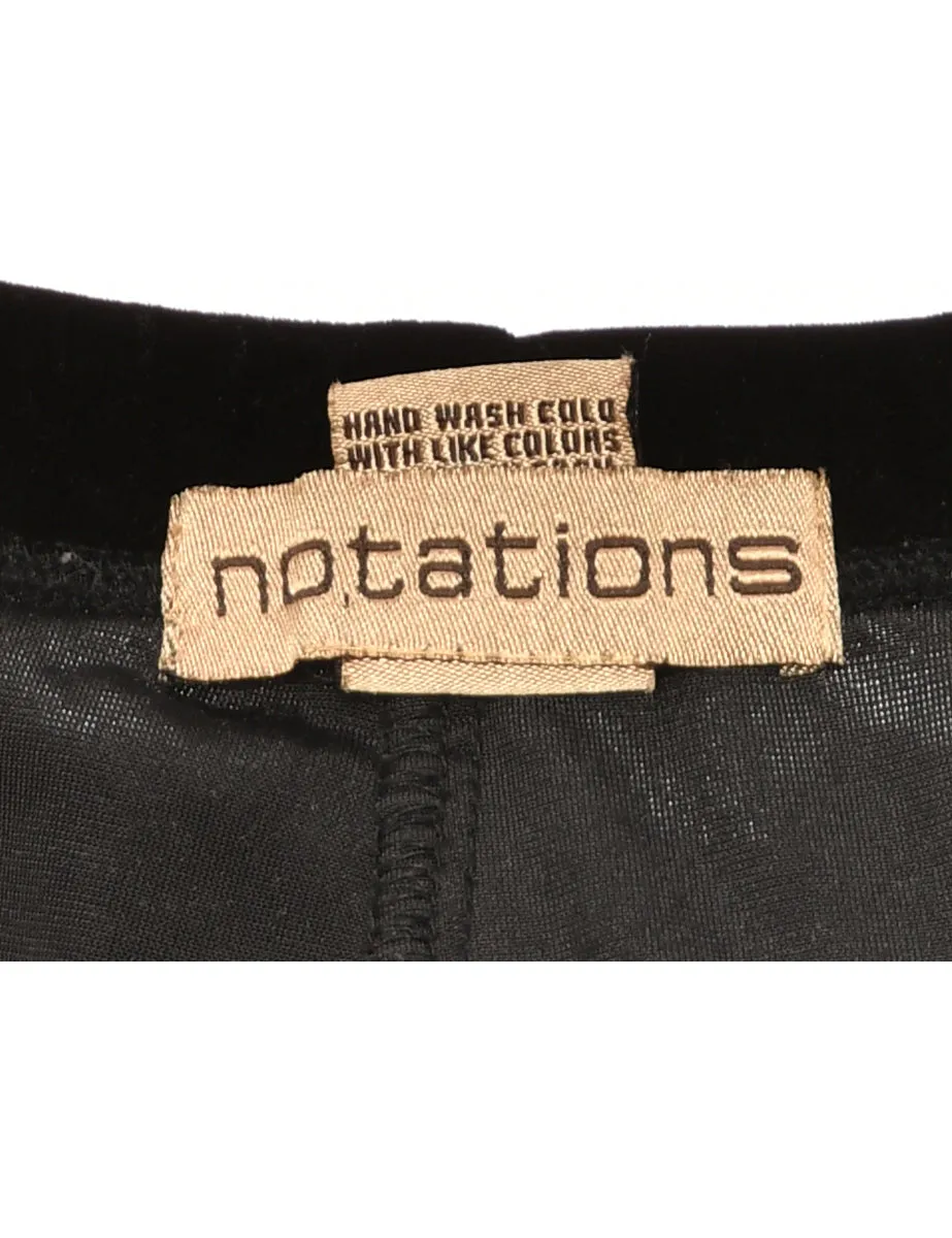Velvet Fabric Black Trousers - W28 L28