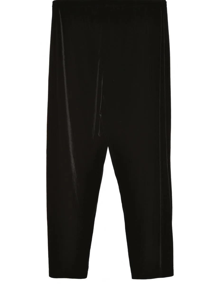 Velvet Fabric Black Trousers - W28 L28