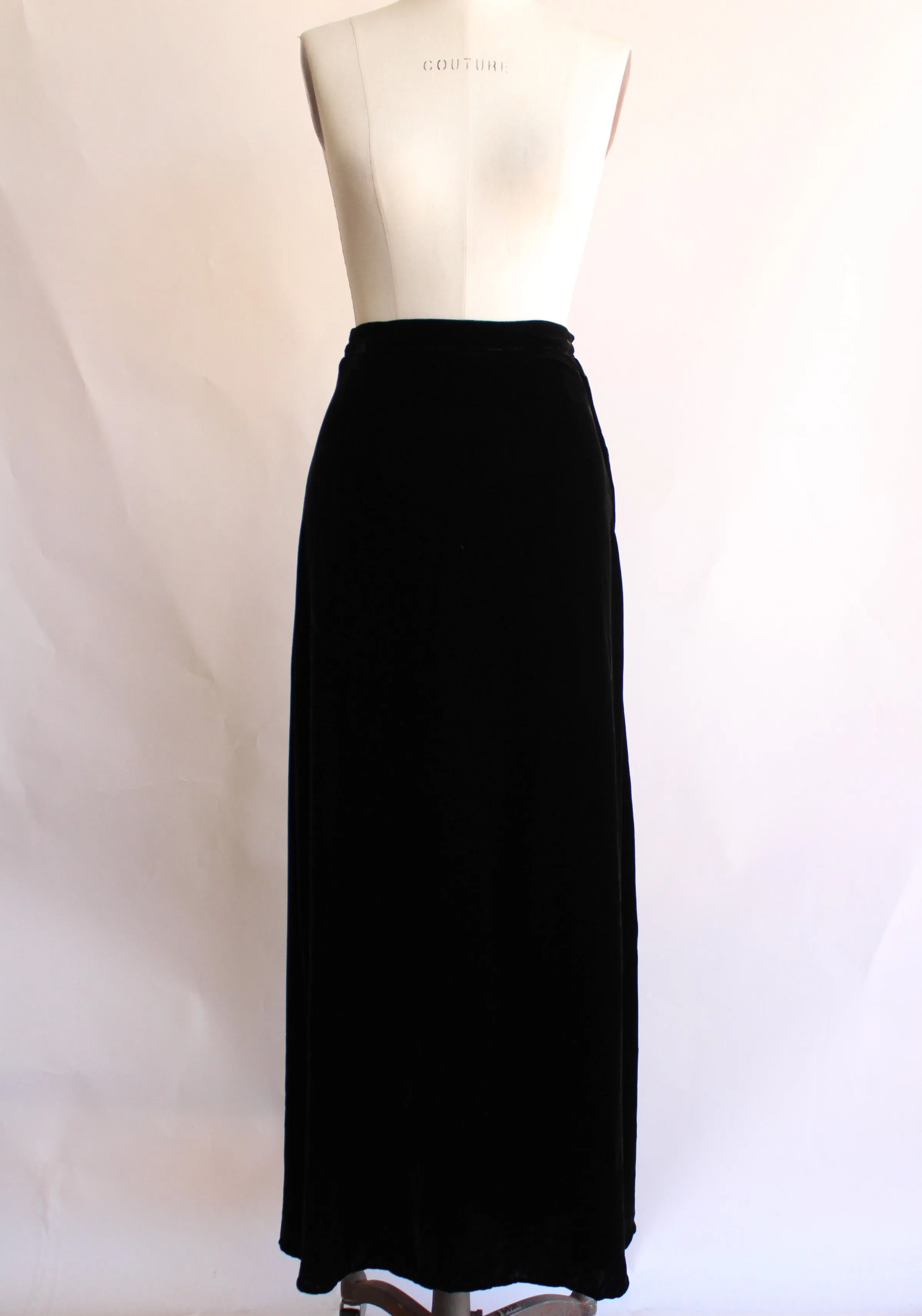 Vintage 1940 New Look Black Silk Velvet Skirt And Blouse Set