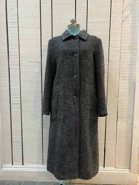 Vintage U-Tex Design Long Grey Wool Blend Coat, Made in Moldova, Size 12