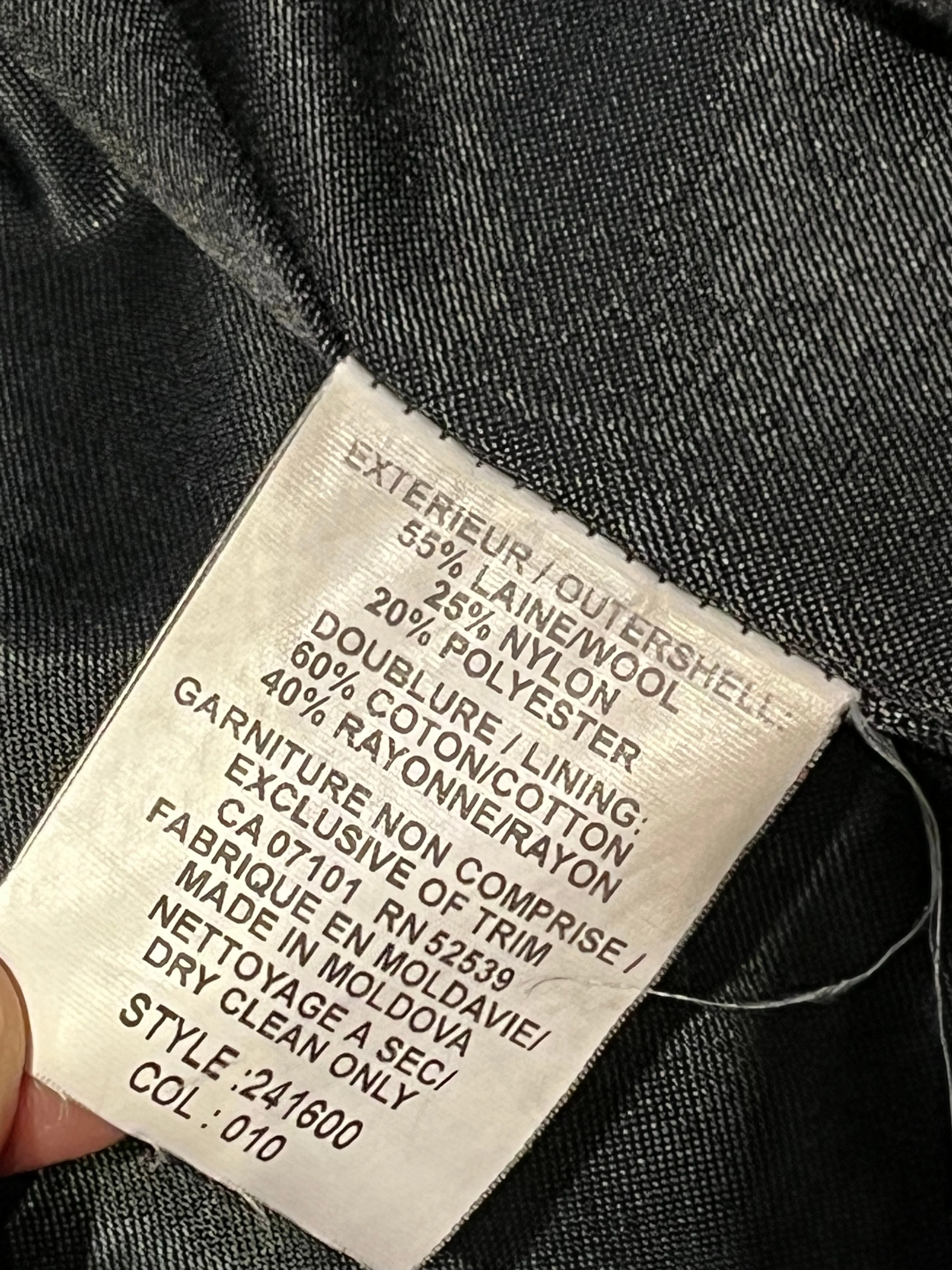 Vintage U-Tex Design Long Grey Wool Blend Coat, Made in Moldova, Size 12